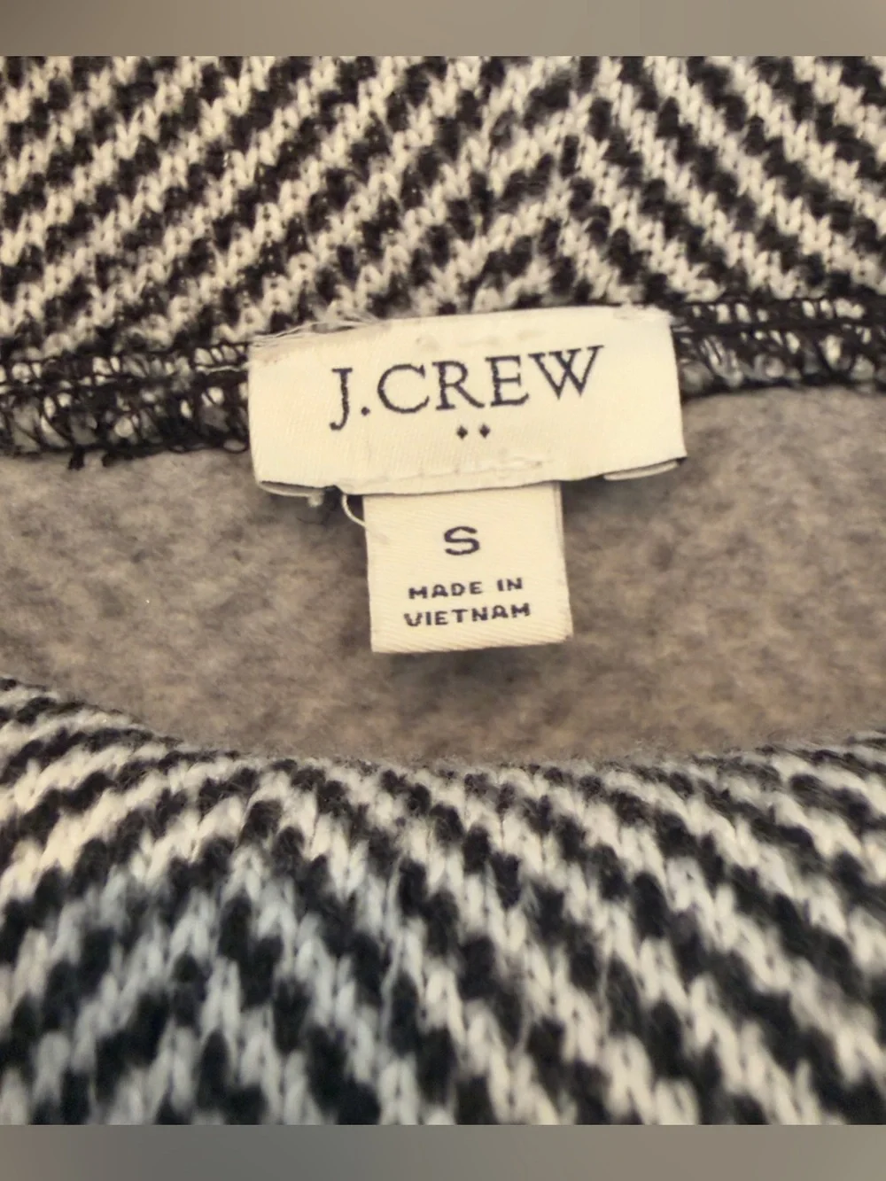 J.Crew Factory Herringbone Fleece-Lined Funnelneck Pullover Sweater Size S